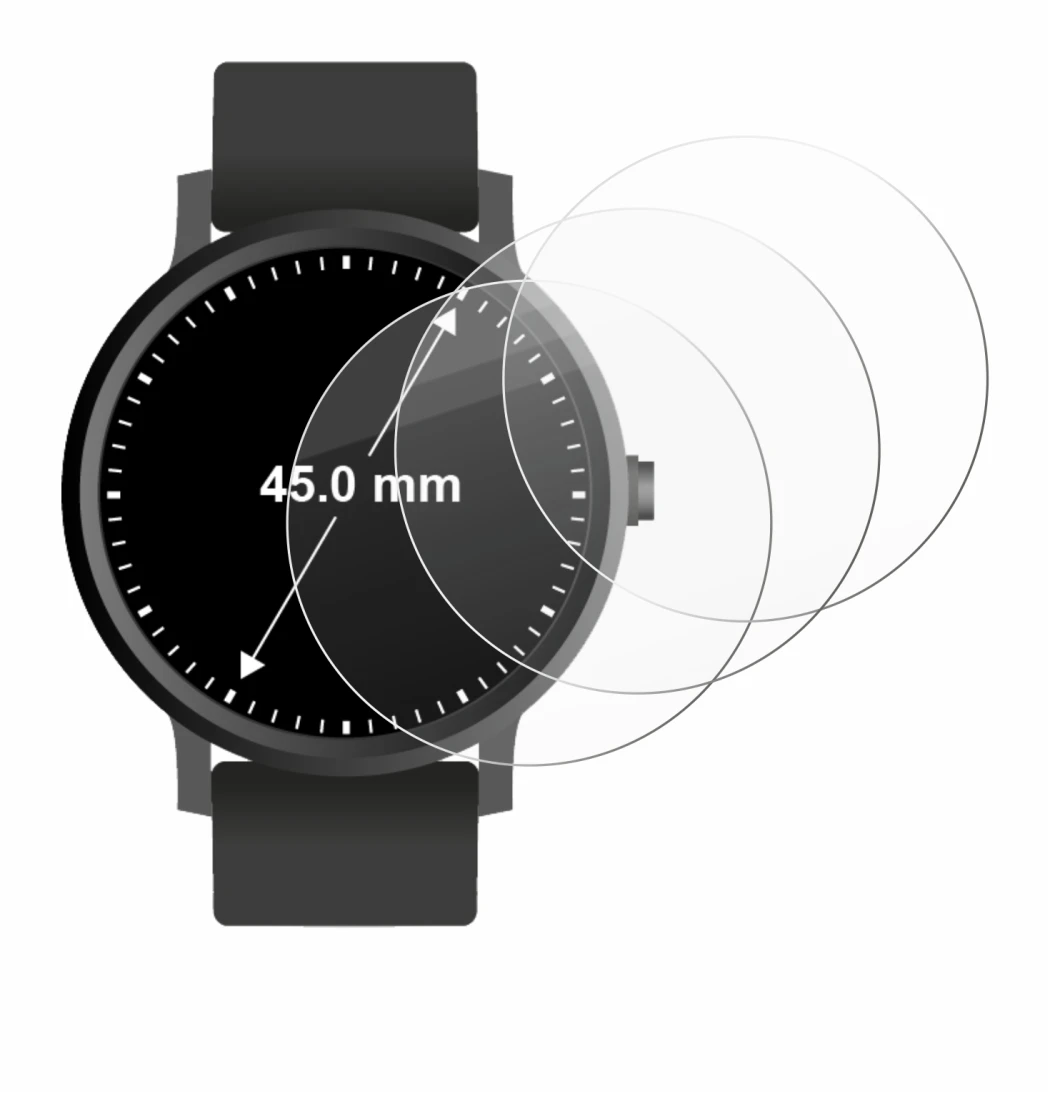 Image of the device Watches (Circular, ø: 45 mm) with a wide variety of screen protectors.