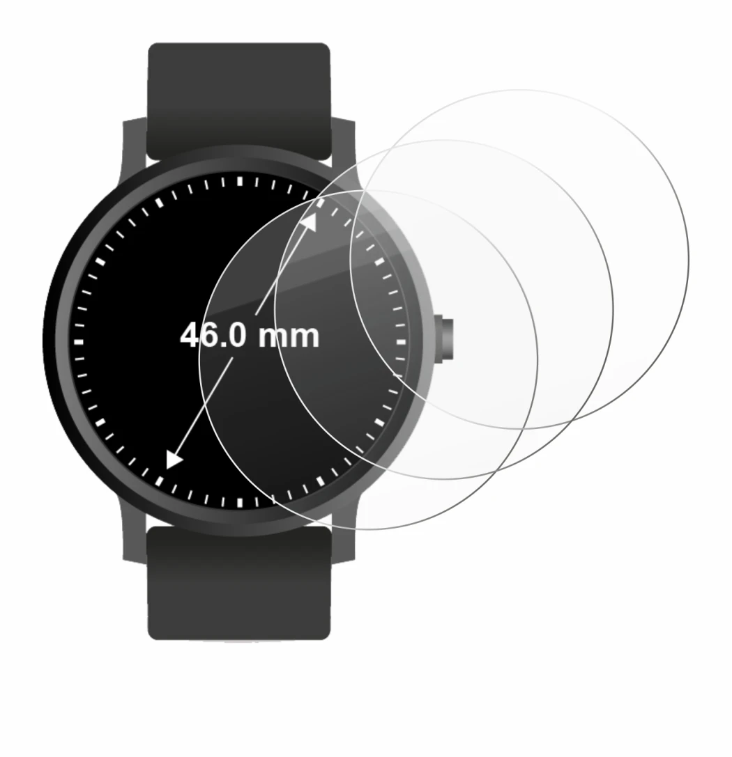 Image of the device Watches (Circular, ø: 46 mm) with a wide variety of screen protectors.