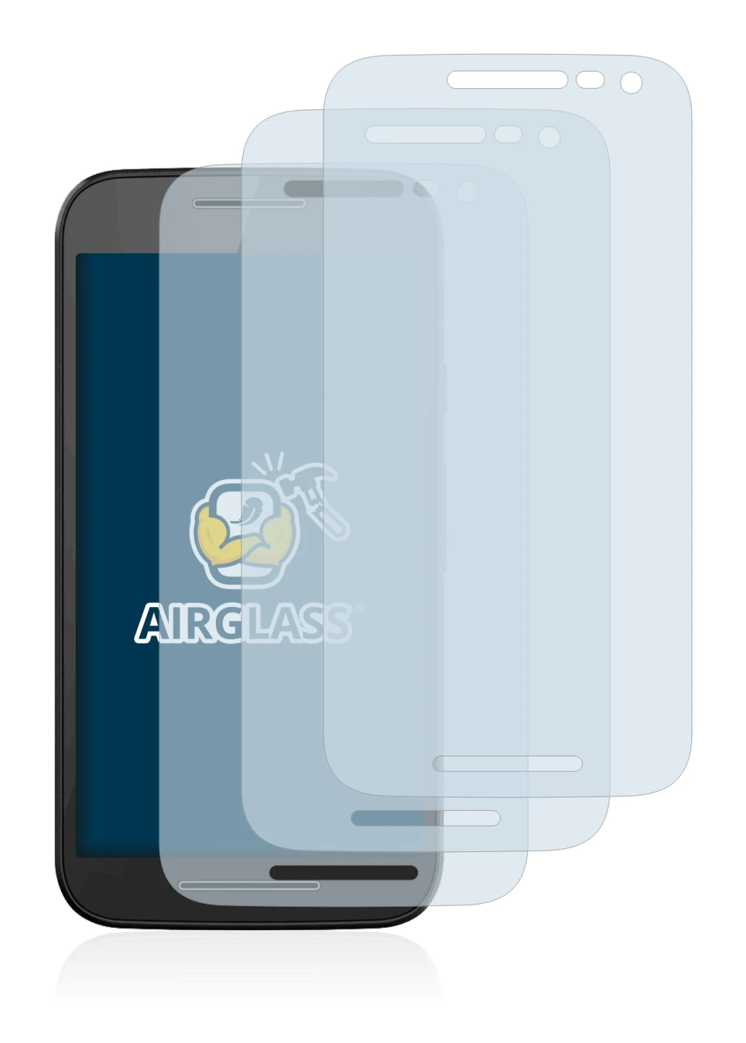 Image of the device Motorola Moto G3 2015 with a wide variety of screen protectors.