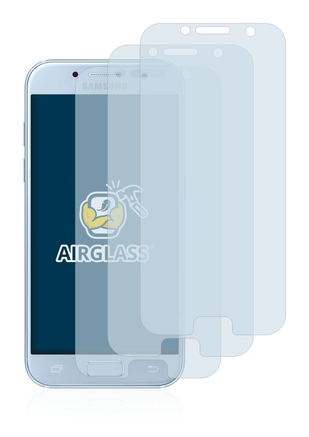 Image of the device Samsung Galaxy A5 2017 with a wide variety of screen protectors.
