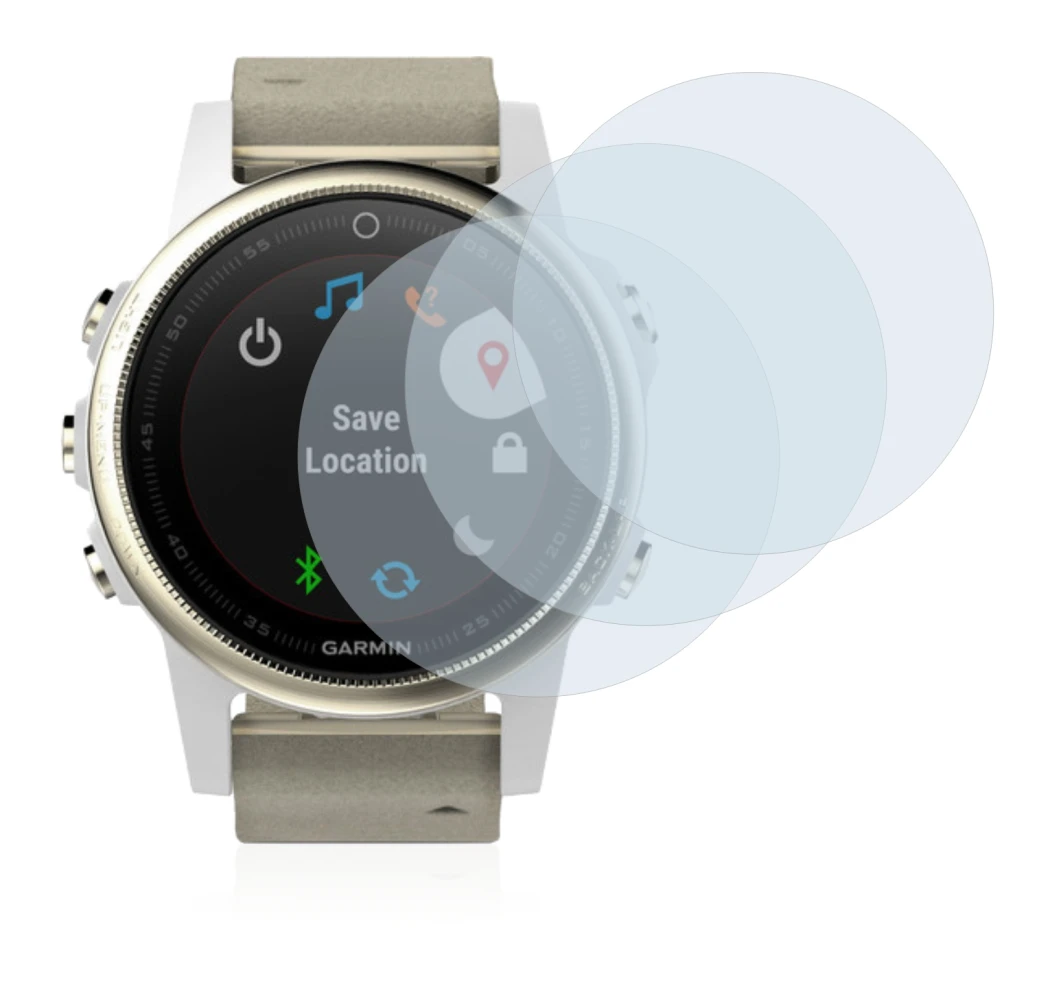 Image of the device Garmin Fenix 5S (42 mm) with a wide variety of screen protectors.