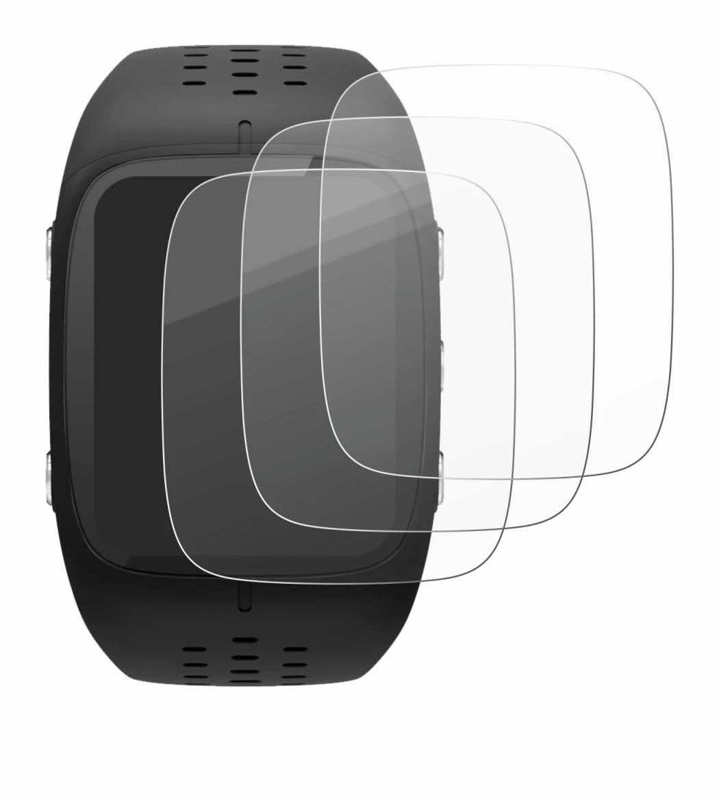 Image of the device Polar M430 with a wide variety of screen protectors.