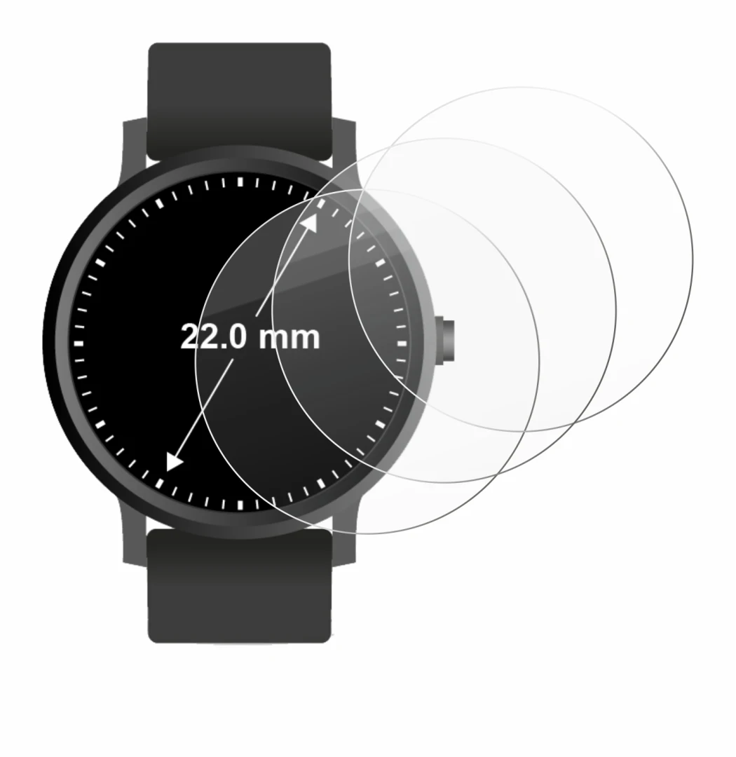 Image of the device Circular Displays (ø: 22 mm) with a wide variety of screen protectors.