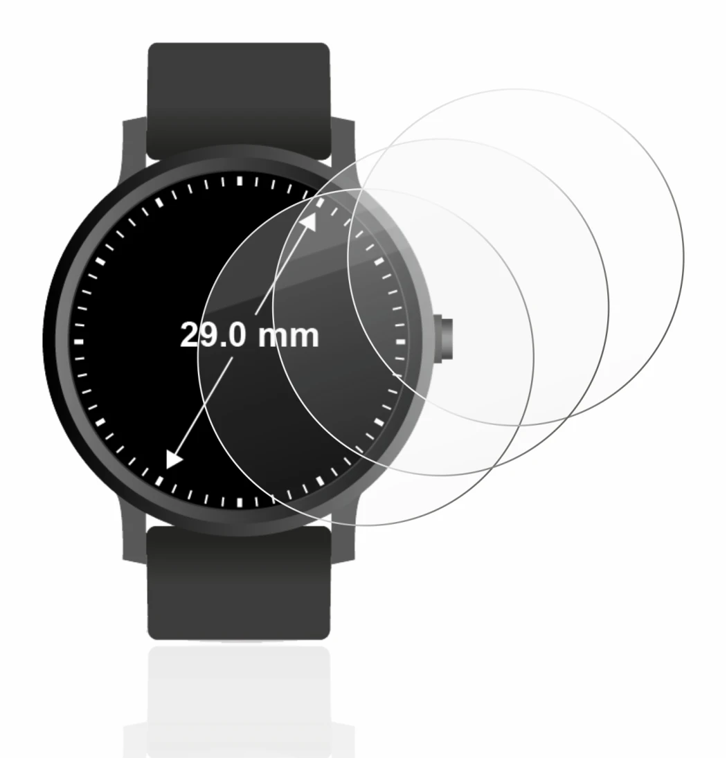 Image of the device Circular Displays (ø: 29 mm) with a wide variety of screen protectors.