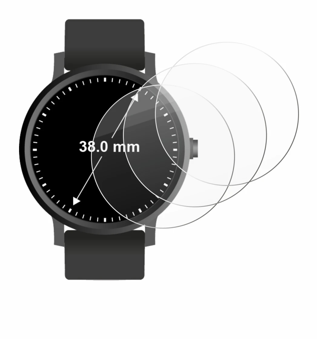 Image of the device Circular Displays (ø: 38 mm) with a wide variety of screen protectors.