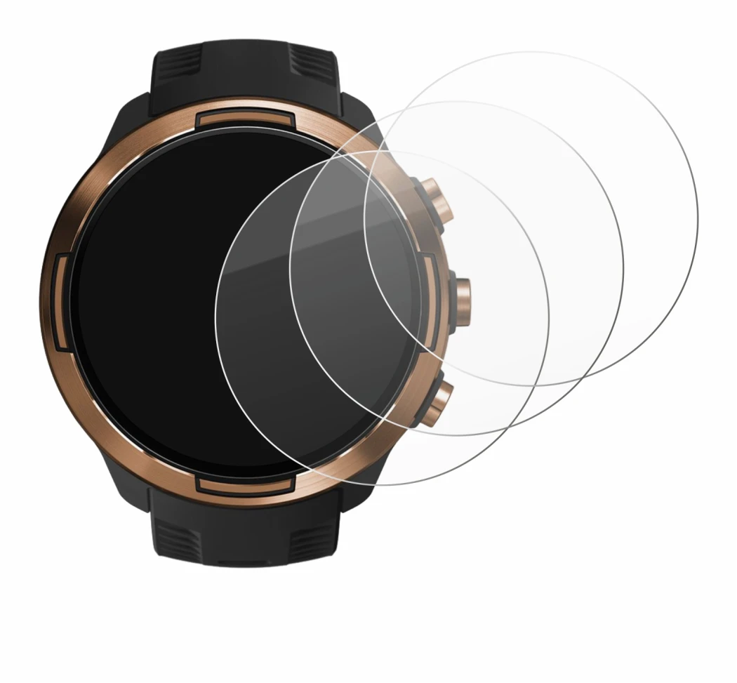 Image of the device Suunto 9 Baro with a wide variety of screen protectors.