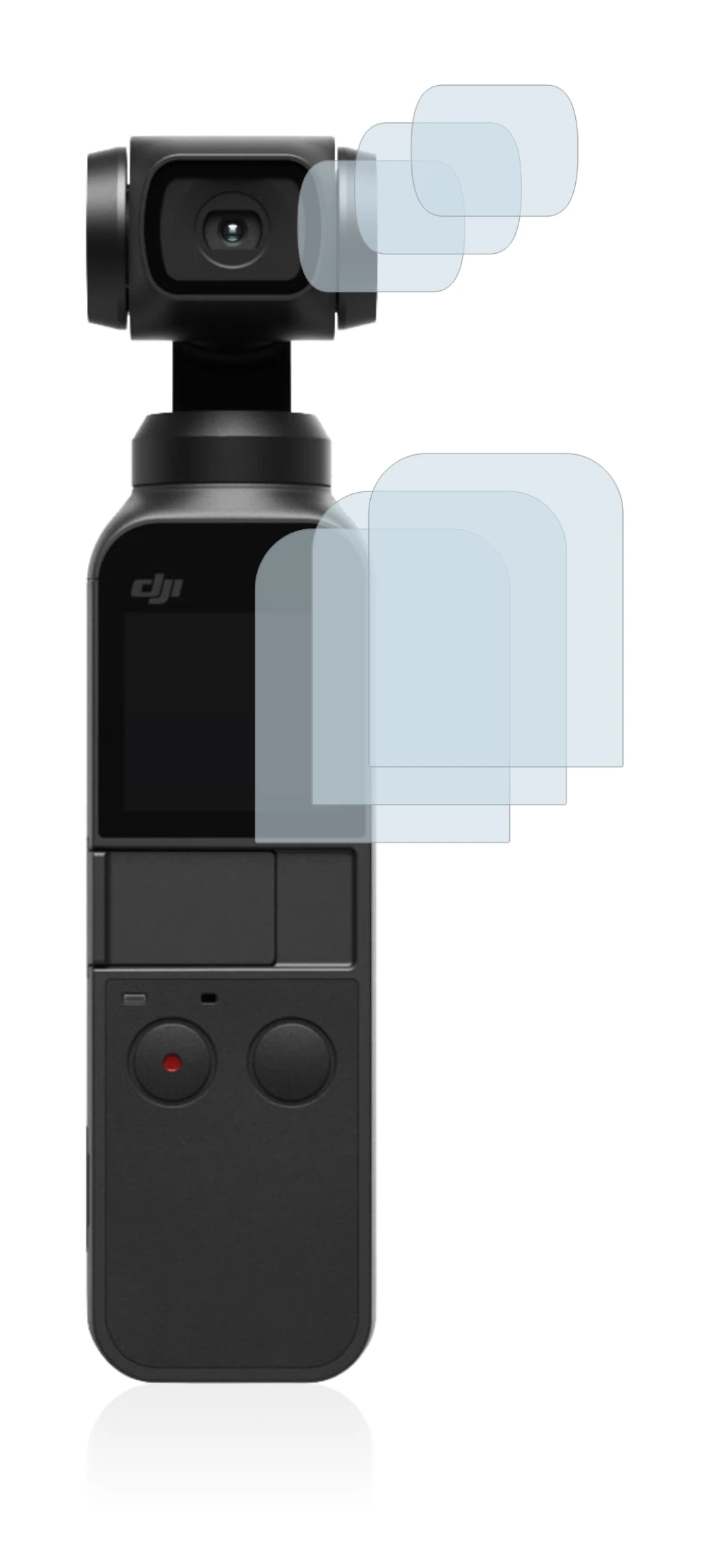 Image of the device DJI Osmo Pocket (Display + Lens) with a wide variety of screen protectors.