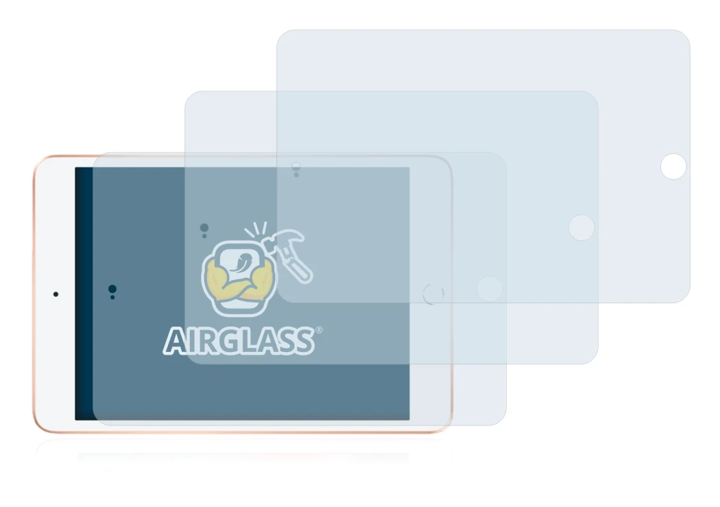 Image of the device Apple iPad Mini 5 2019 (Landscape, 5th Gen.) with a wide variety of screen protectors.