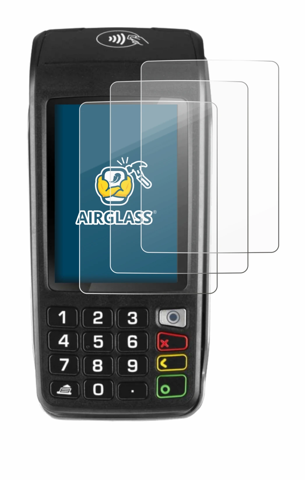 Image of the device ingenico Move/5000 with a wide variety of screen protectors.