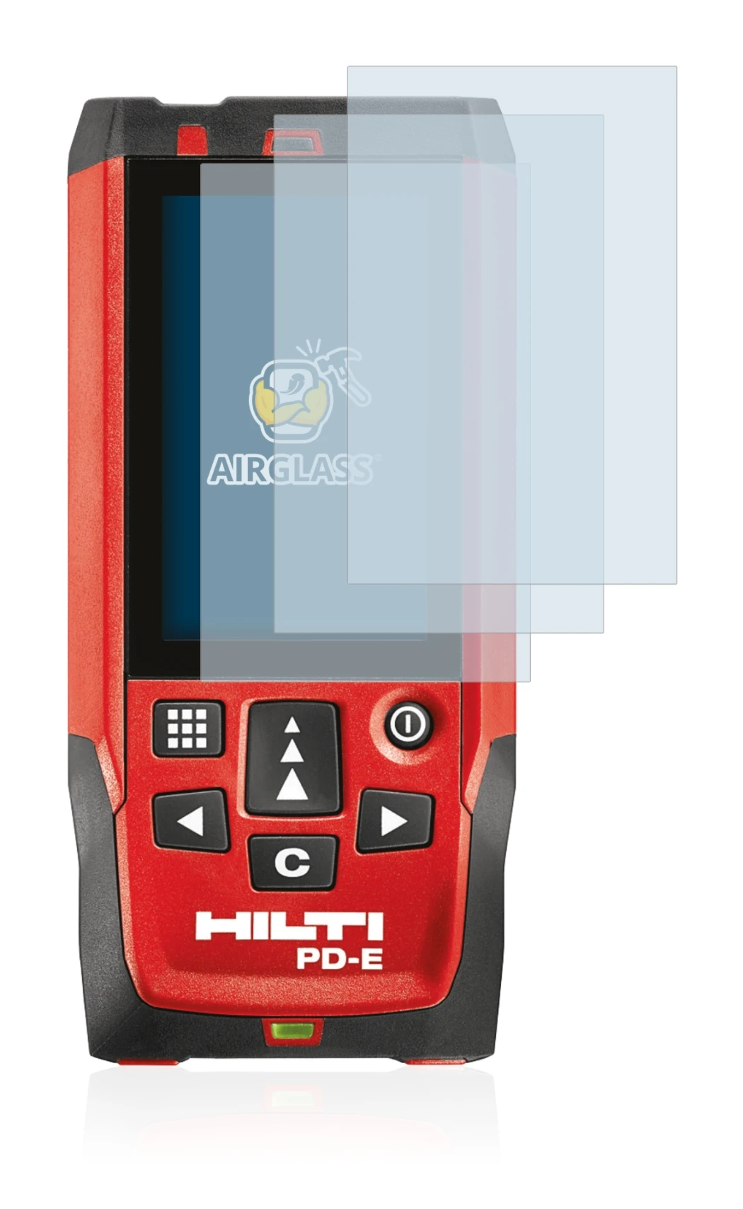 Image of the device Hilti PD-E with a wide variety of screen protectors.