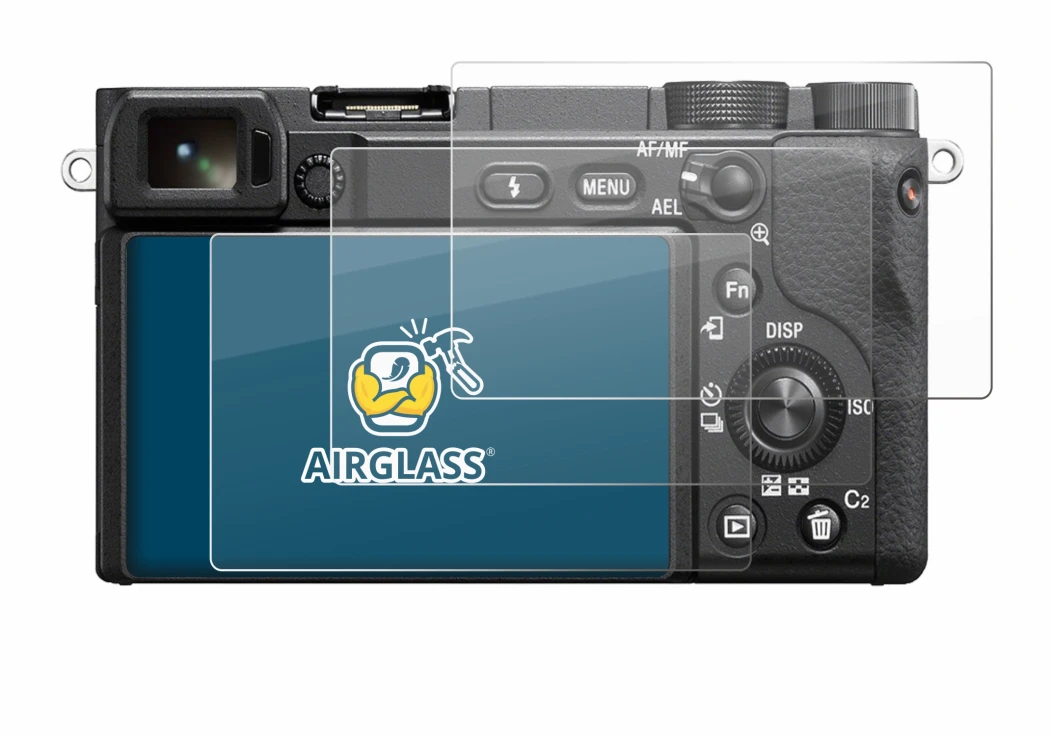 Image of the device Sony Alpha 6100 with a wide variety of screen protectors.