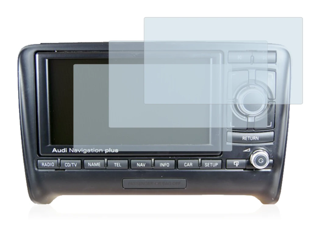 Image of the device Audi A3 8P 2004-2012 RNS-E with a wide variety of screen protectors.