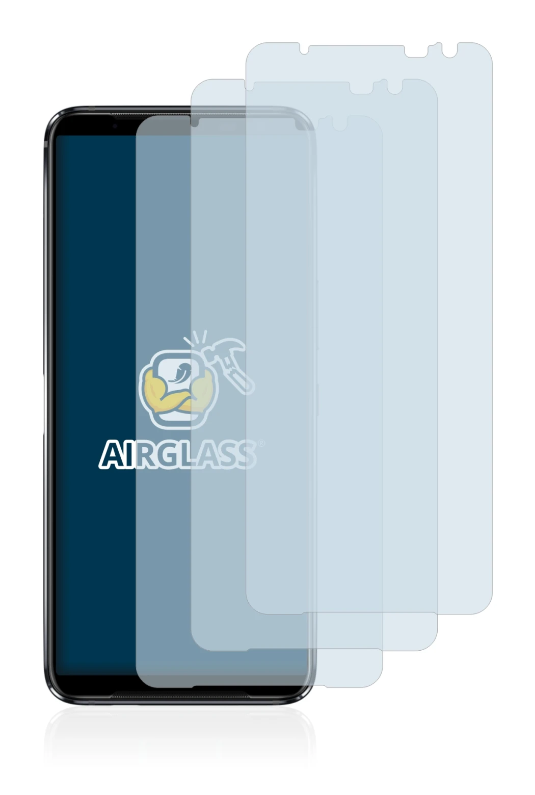 Image of the device ASUS ROG Phone 3 ZS661KS with a wide variety of screen protectors.