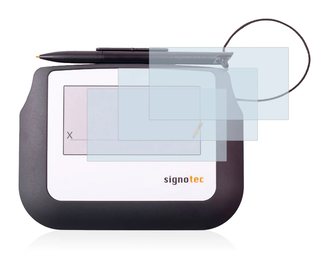 Image of the device Signotec Signature Sigma Lite with a wide variety of screen protectors.