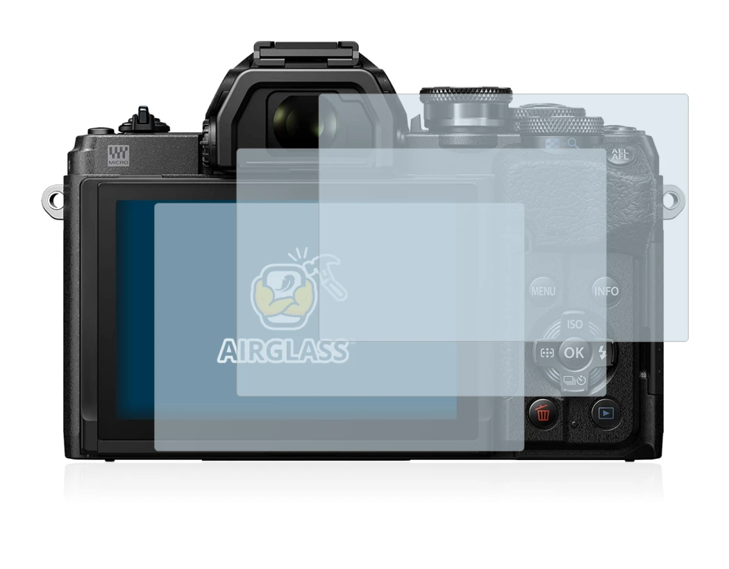 Image of the device Olympus OM-D E-M10 Mark IV with a wide variety of screen protectors.