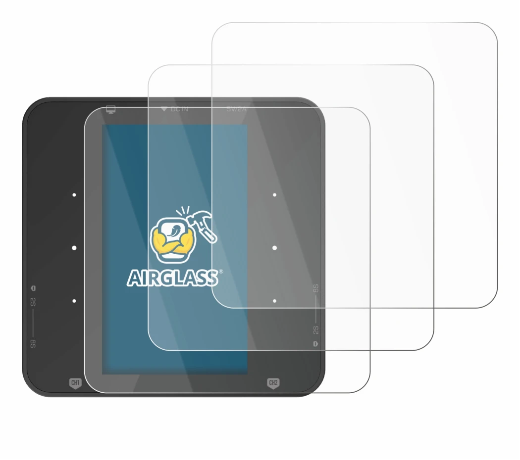 Image of the device ISDT P30 with a wide variety of screen protectors.