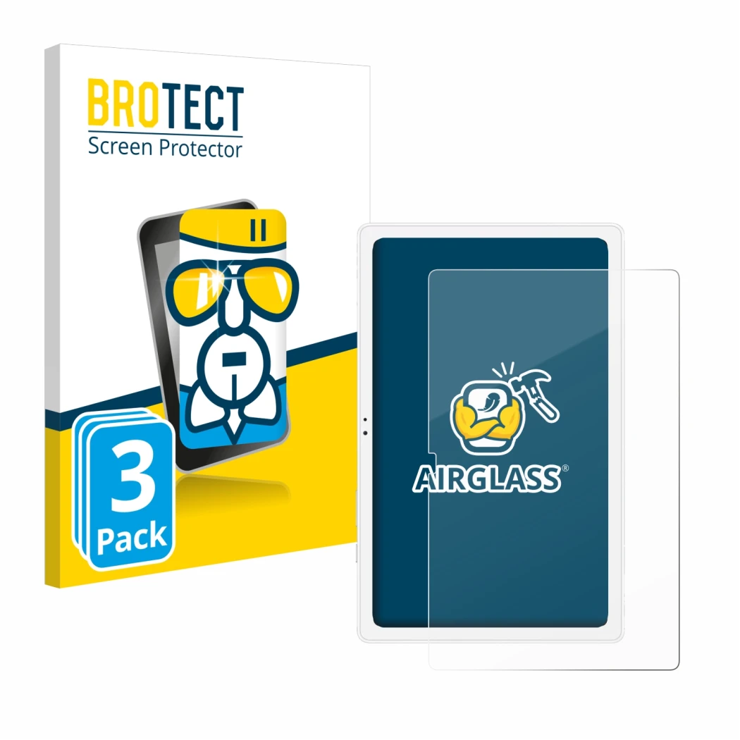 Front side of a product packaging with the brand logo BROTECT. Next to it is the device Samsung Galaxy Tab A7 10.4 WiFi 2020 s