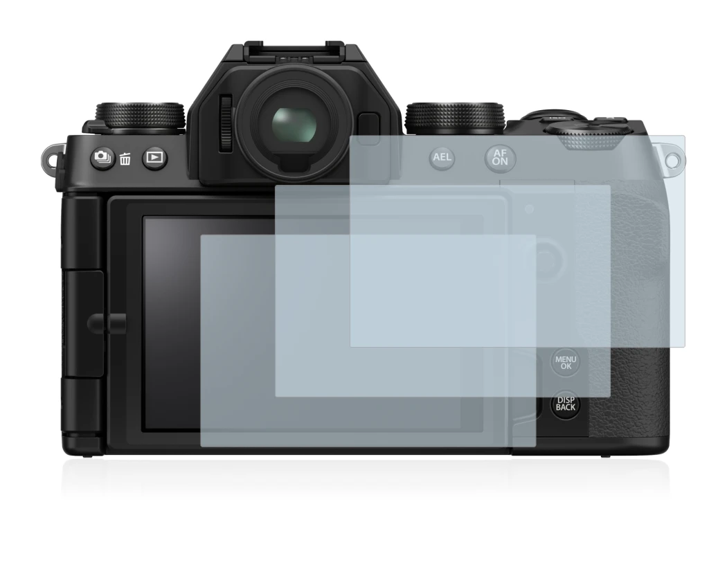 Image of the device Fujifilm X-S10 with a wide variety of screen protectors.