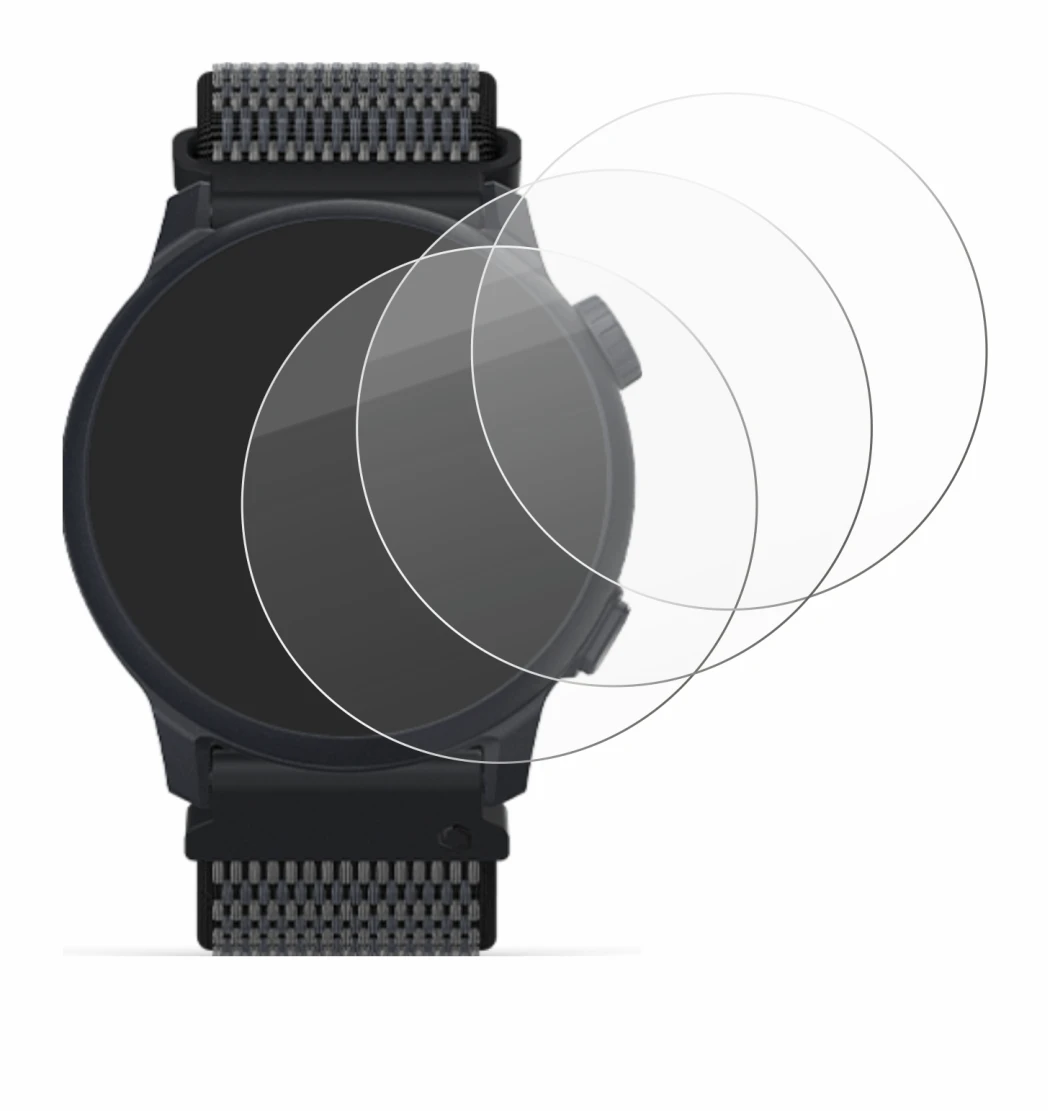 Image of the device Coros Pace 2 with a wide variety of screen protectors.