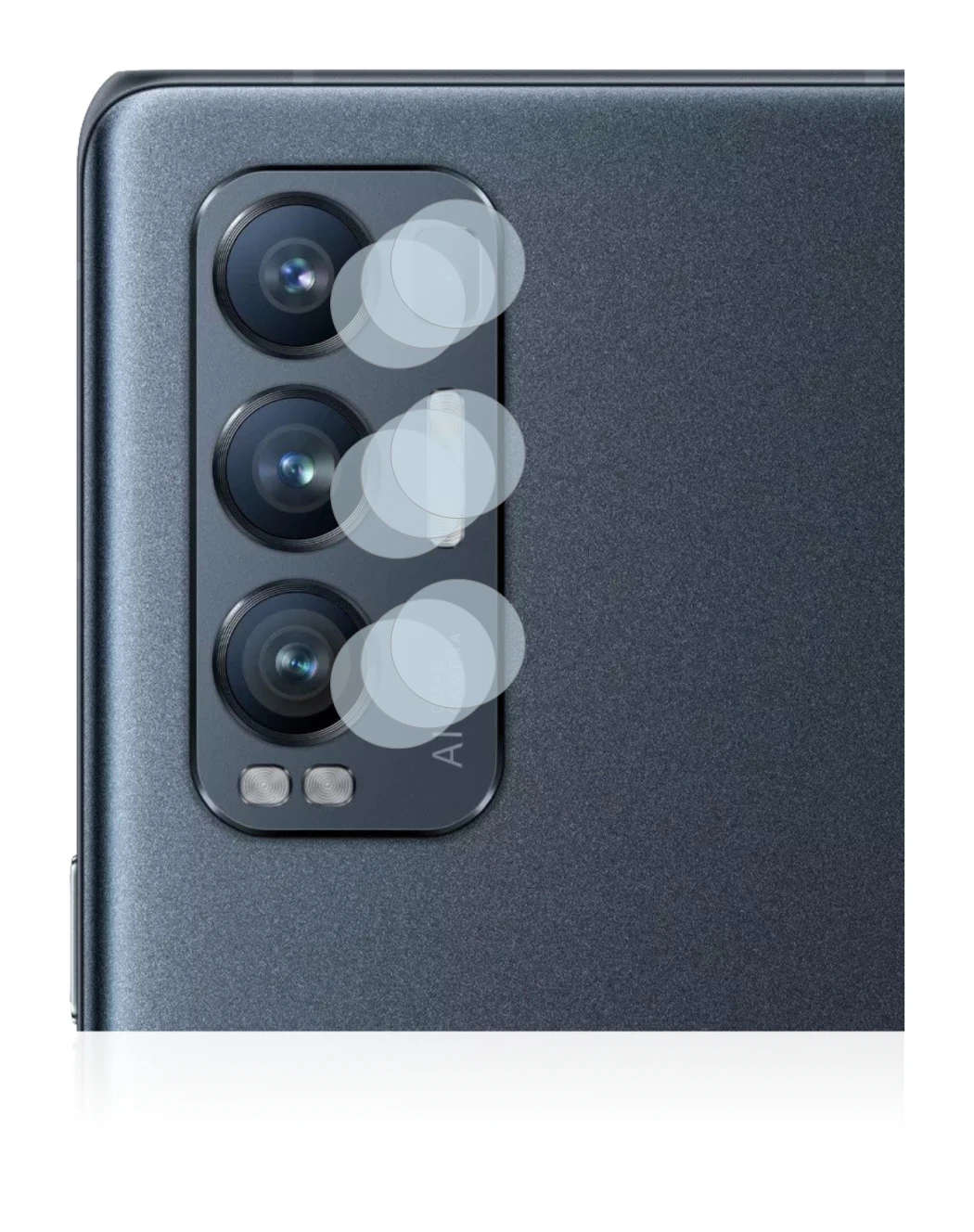 Image of the device Oppo Find X3 Neo (ONLY Camera Lens) with a wide variety of screen protectors.