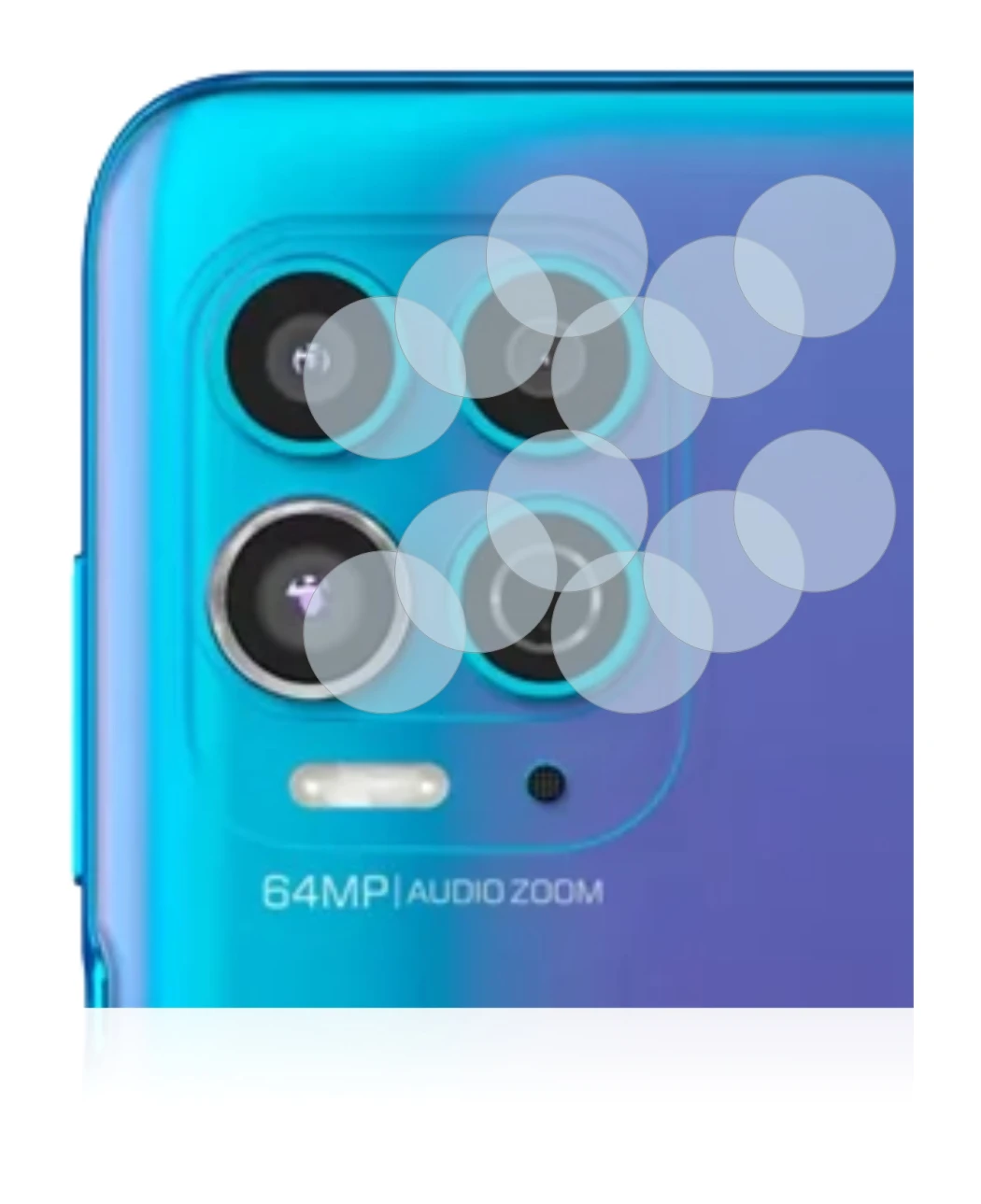Image of the device Motorola Moto G100 (ONLY Camera Lens) with a wide variety of screen protectors.
