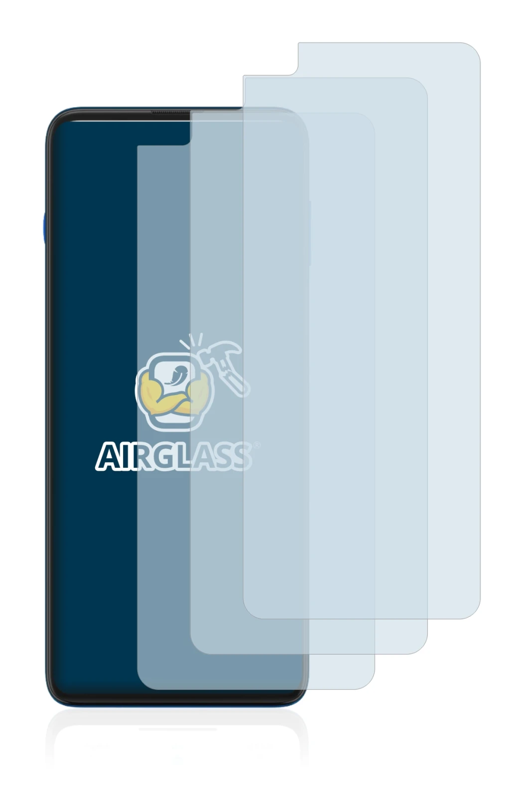 Image of the device Motorola Moto G100 with a wide variety of screen protectors.