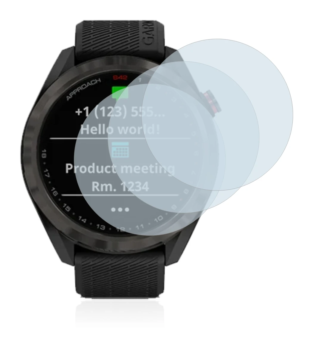 Image of the device Garmin Approach S42 with a wide variety of screen protectors.