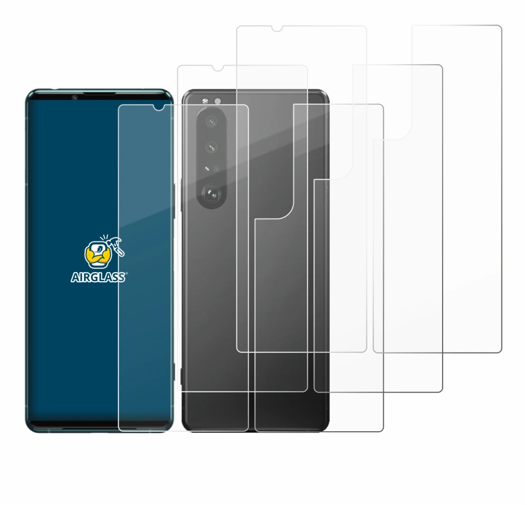 Image of the device Sony Xperia 5 III (Front+Back) with a wide variety of screen protectors.