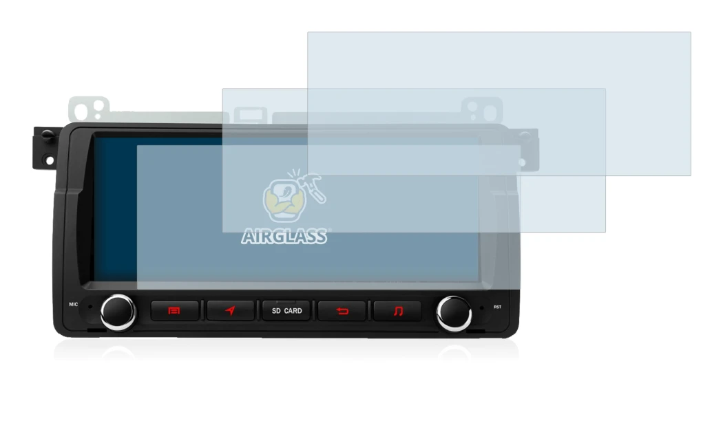 Image of the device Xtrons PQ8046BL with a wide variety of screen protectors.