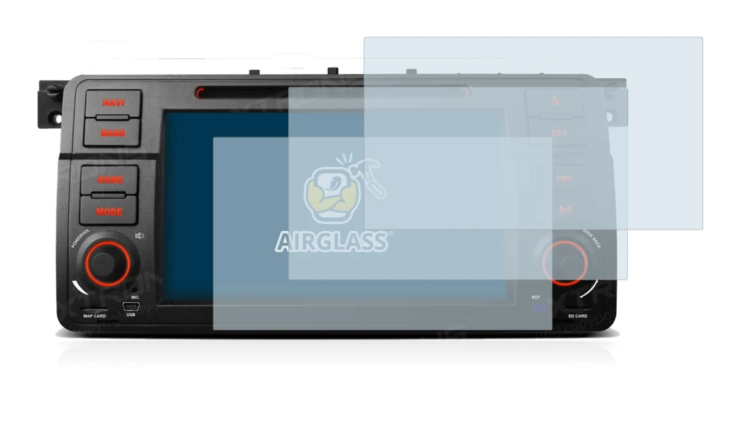 Image of the device Xtrons PQ7046B with a wide variety of screen protectors.