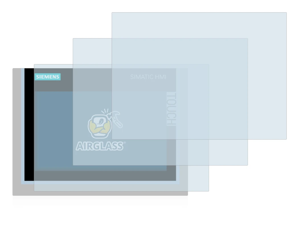 Image of the device Siemens Simatic HMI TP700 Comfort with a wide variety of screen protectors.