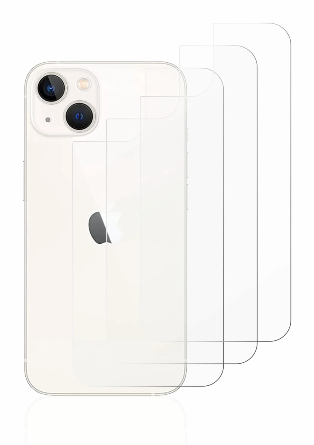 Image of the device Apple iPhone 13 (Back) with a wide variety of screen protectors.