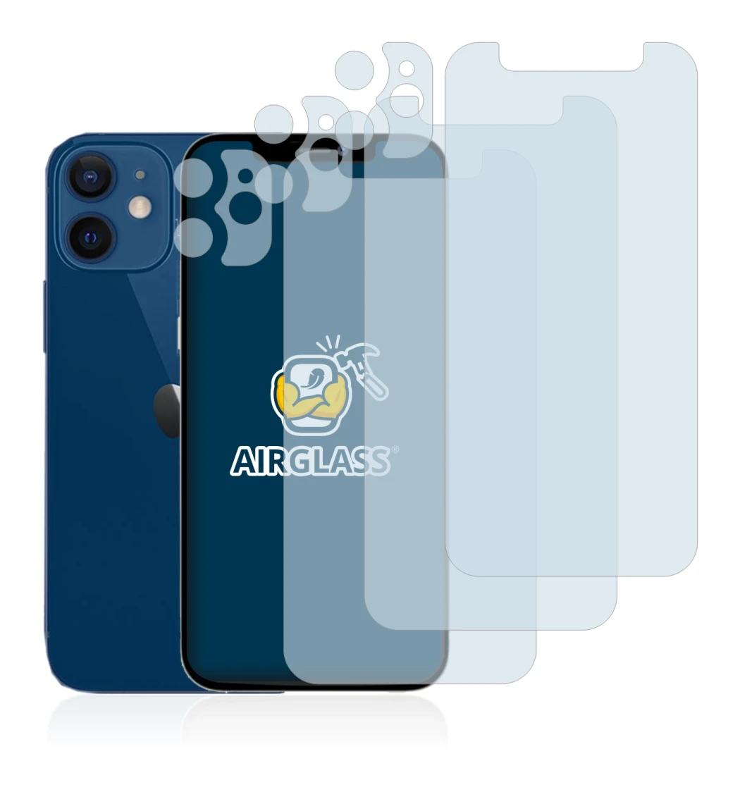 Image of the device Apple iPhone 12 mini (Front+Camera) with a wide variety of screen protectors.