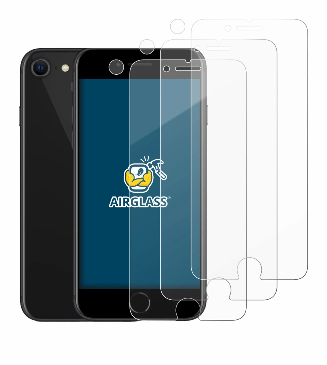 Image of the device Apple iPhone SE 2 2020 (Front+Camera) with a wide variety of screen protectors.