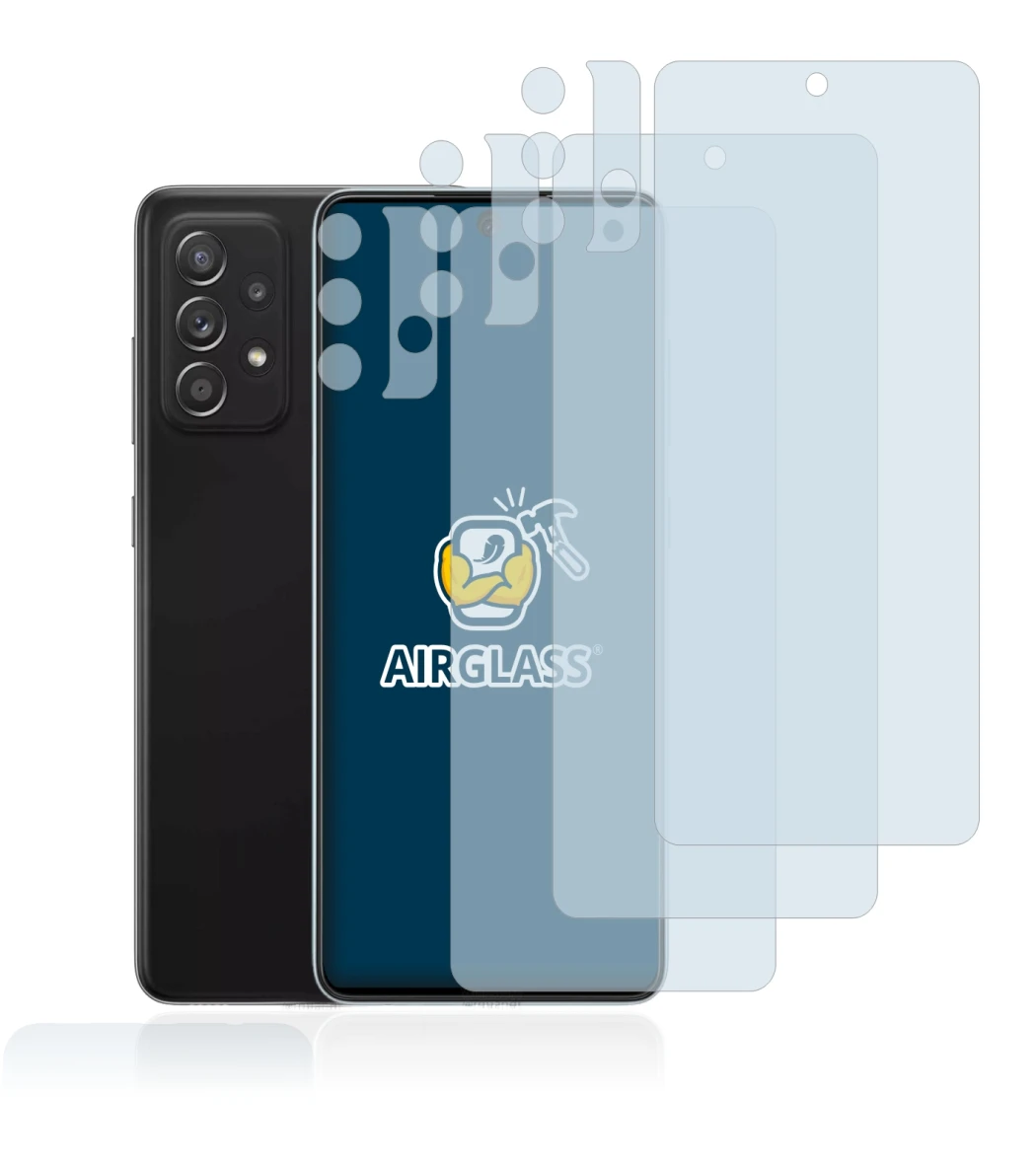 Image of the device Samsung Galaxy A52 5G (Front+Camera) with a wide variety of screen protectors.