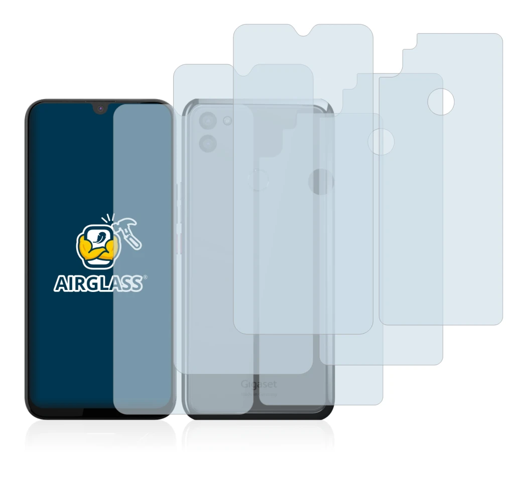 Image of the device Gigaset GS5 (Front+Back) with a wide variety of screen protectors.