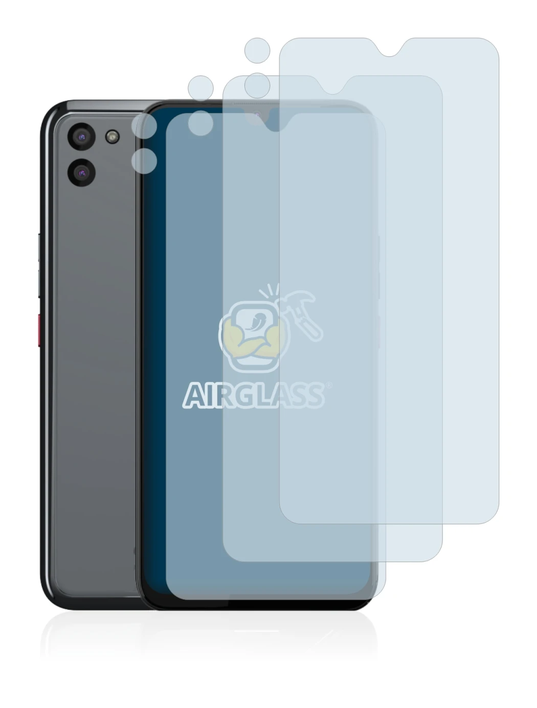 Image of the device Gigaset GS5 (Front+Camera) with a wide variety of screen protectors.