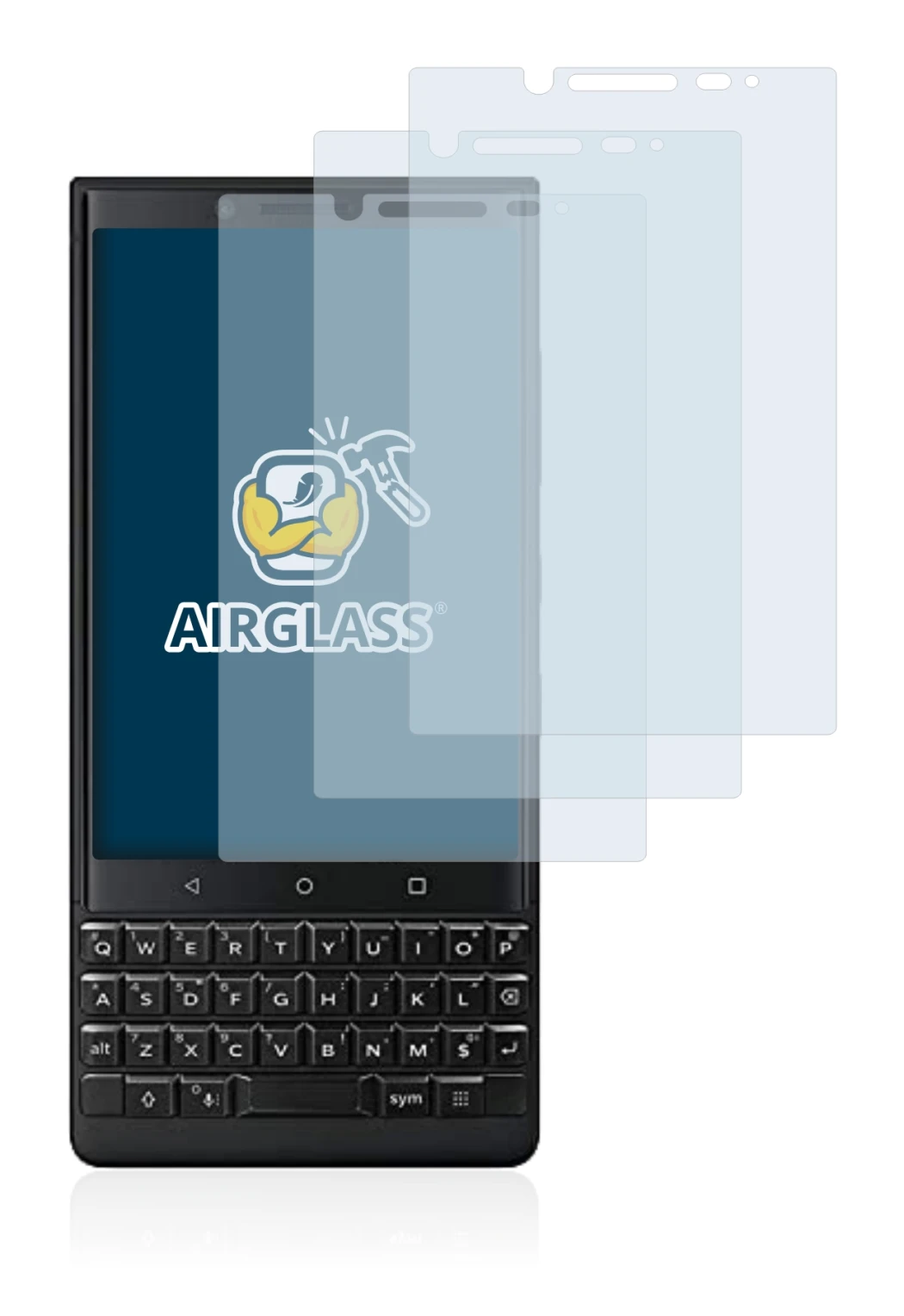 Image of the device BlackBerry Key2 (Dual Sim) with a wide variety of screen protectors.