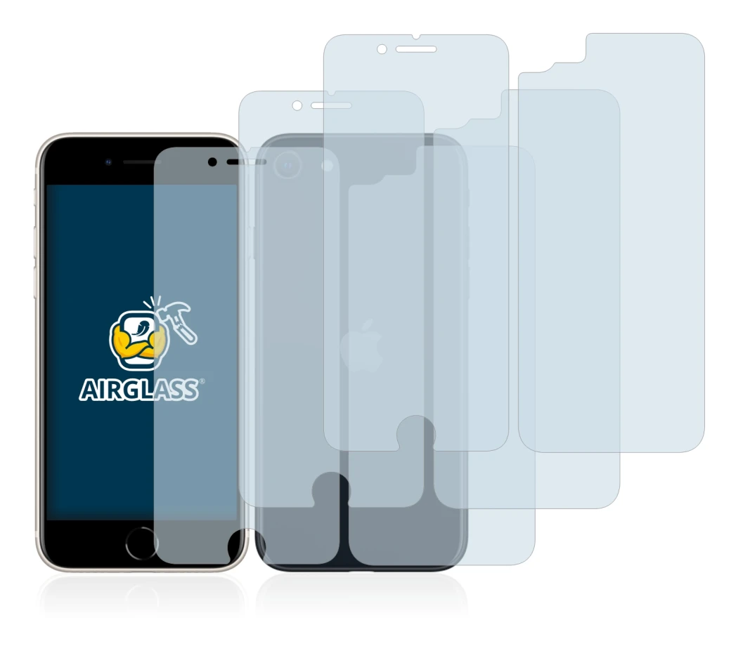 Image of the device Apple iPhone SE 3 2022 (Front+Back) with a wide variety of screen protectors.