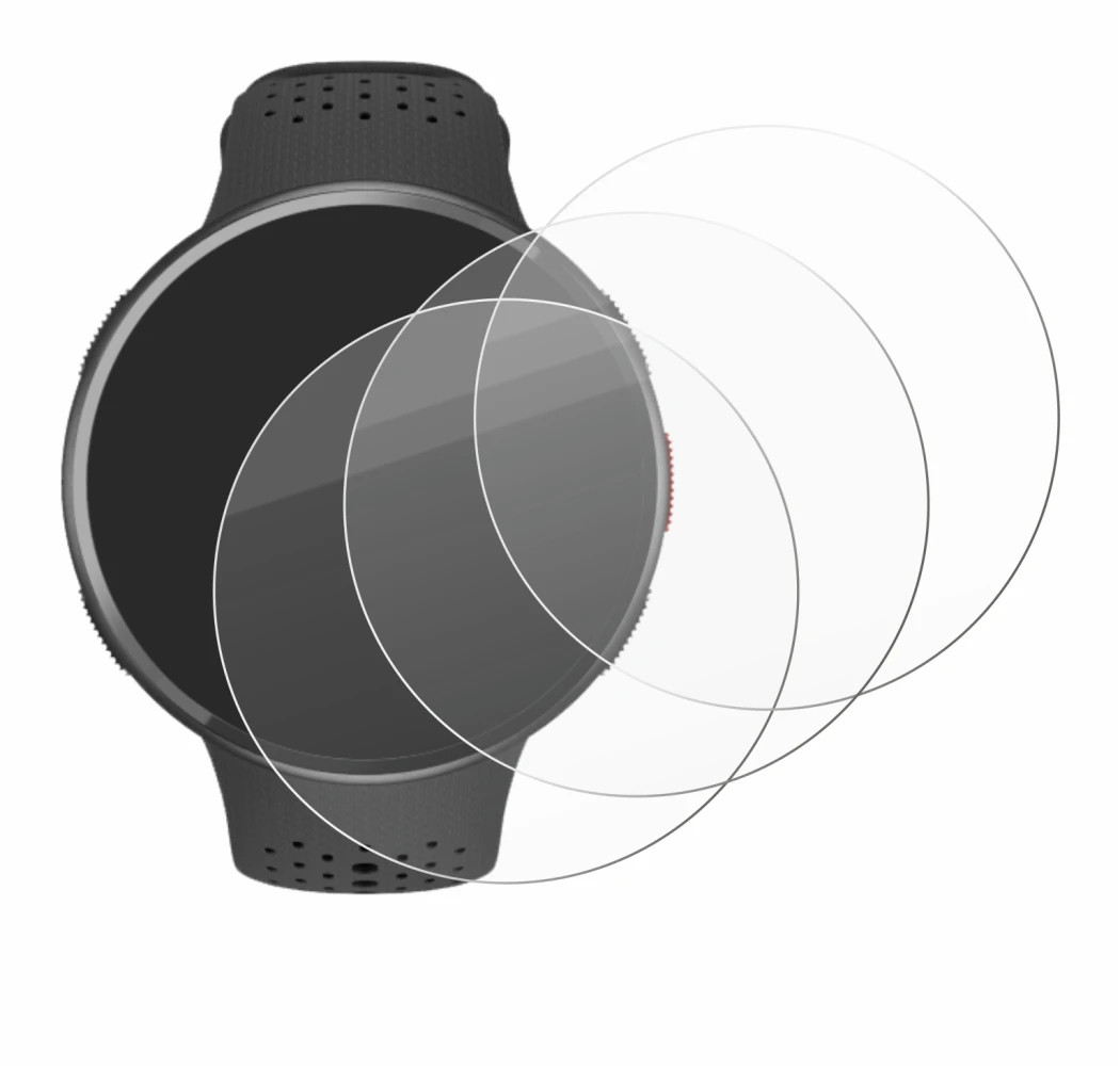 Image of the device Polar Pacer Pro with a wide variety of screen protectors.