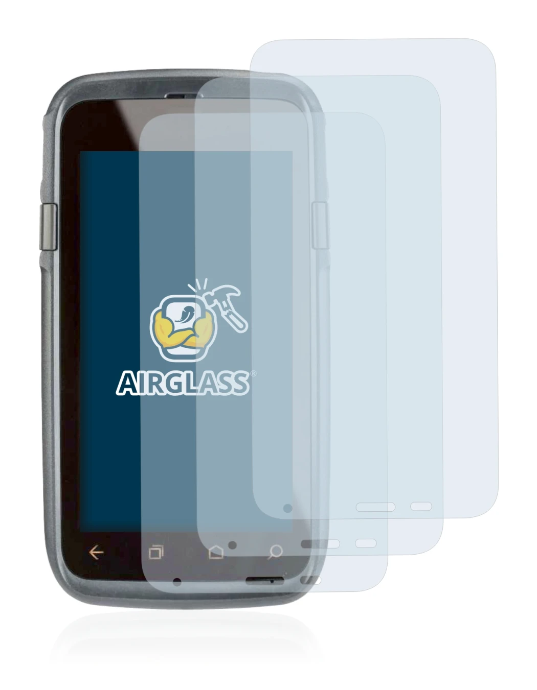Image of the device Honeywell Dolphin CT60 XP with a wide variety of screen protectors.