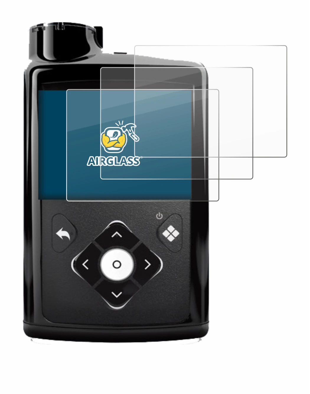 Image of the device Medtronic Minimed 780G with a wide variety of screen protectors.
