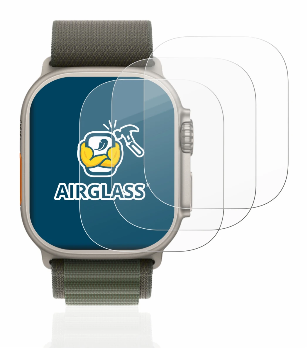 Image of the device Apple Watch Ultra (49 mm) with a wide variety of screen protectors.