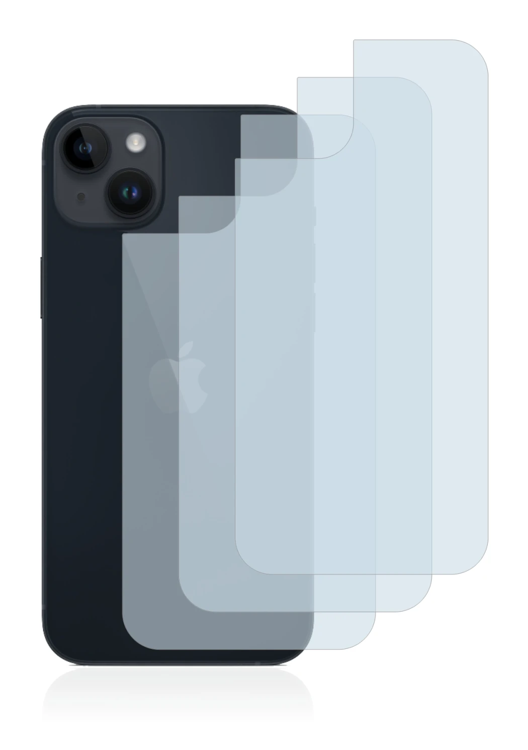 Image of the device Apple iPhone 14 Plus (Back) with a wide variety of screen protectors.
