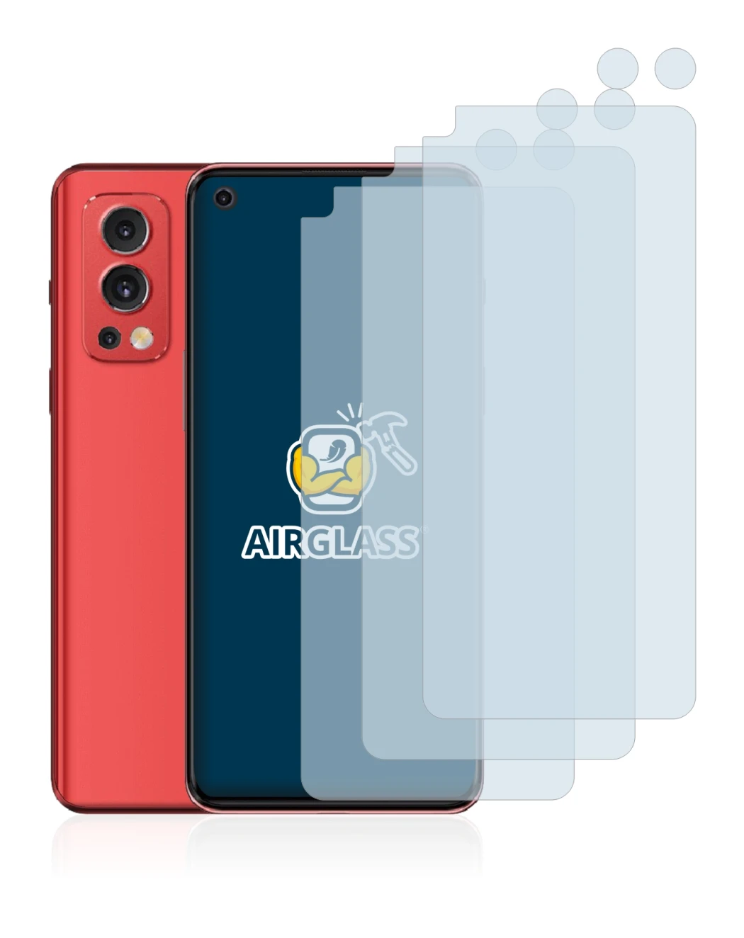 Image of the device OnePlus Nord 2 5G (Front+Camera) with a wide variety of screen protectors.