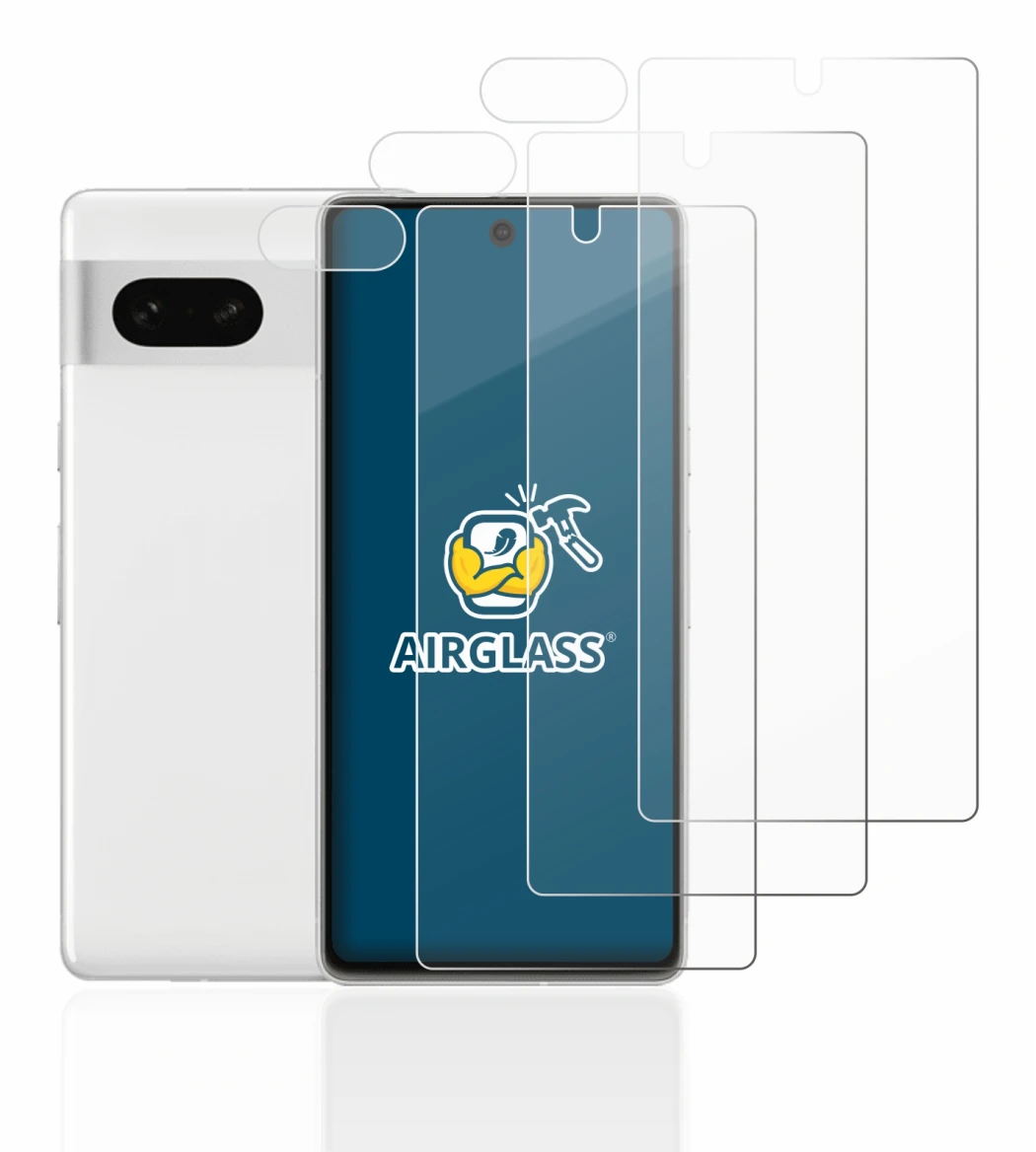 Image of the device Google Pixel 7 (Front+Camera) with a wide variety of screen protectors.