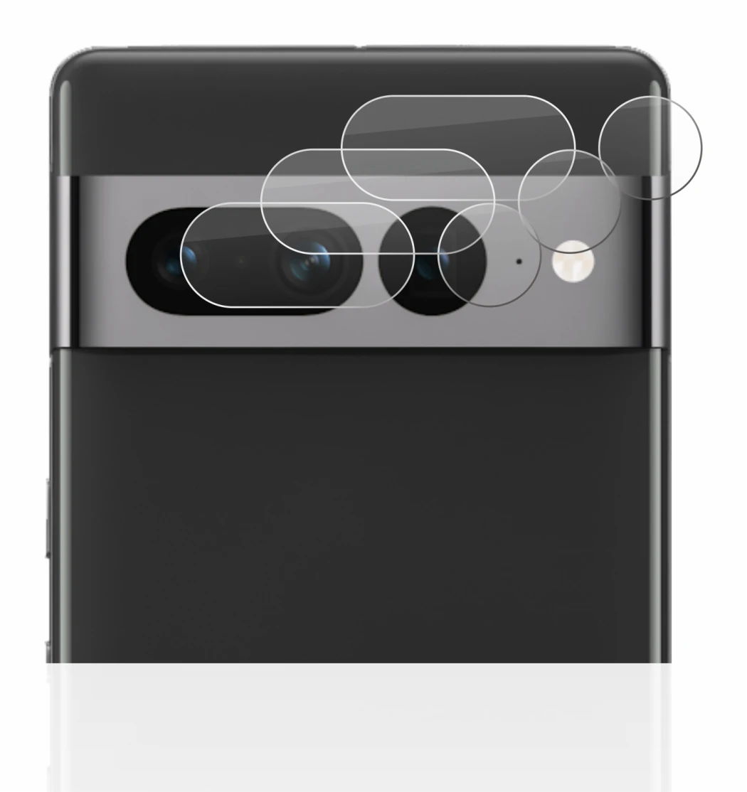 Image of the device Google Pixel 7 Pro (ONLY Camera Lens) with a wide variety of screen protectors.