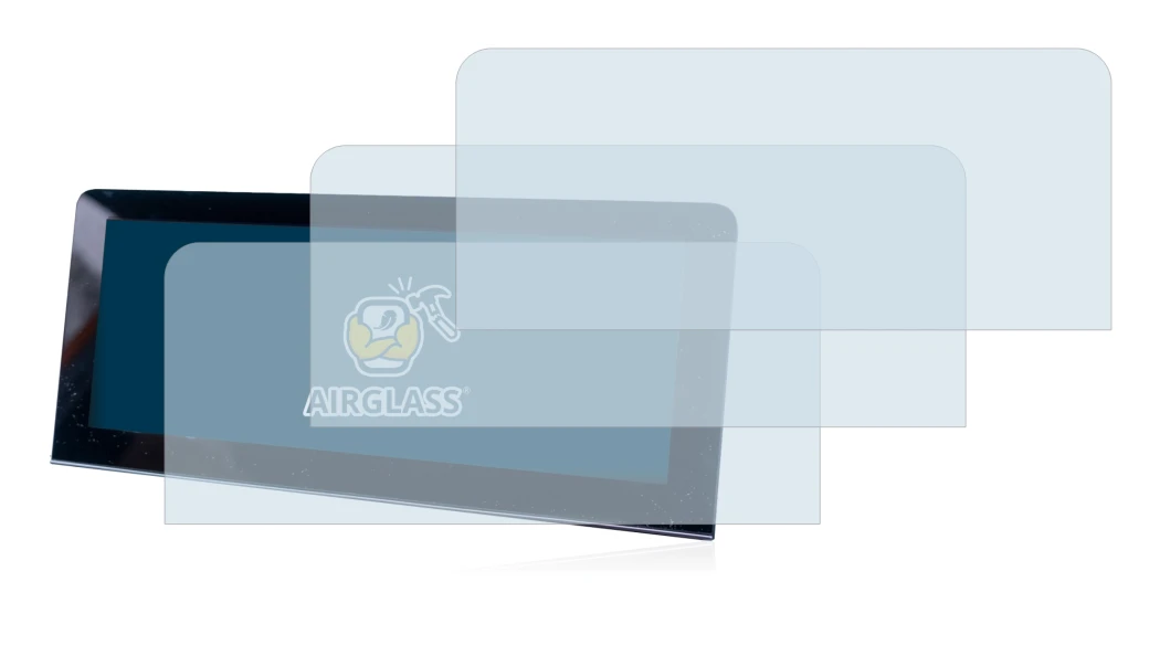 Image of the device MG 4 with a wide variety of screen protectors.