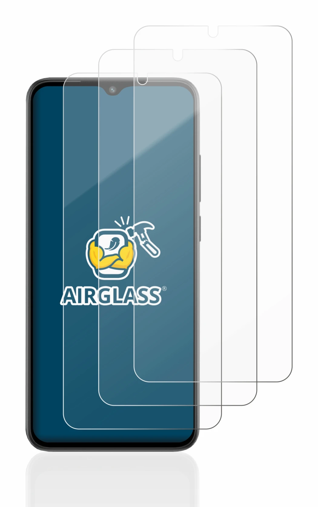 Image of the device Xiaomi Redmi A2 with a wide variety of screen protectors.