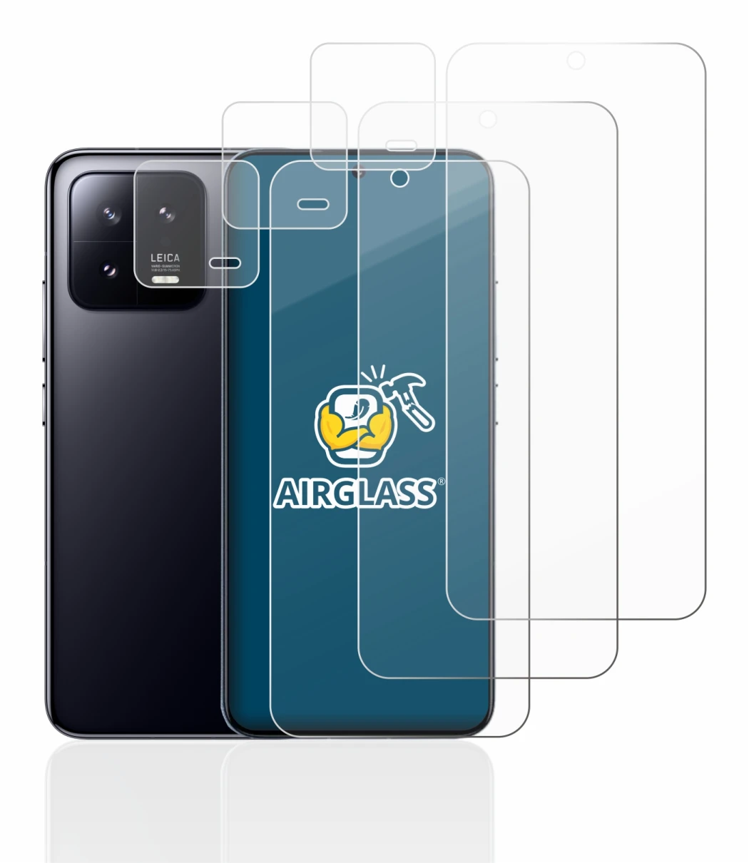 Image of the device Xiaomi 13 (Front+Camera) with a wide variety of screen protectors.